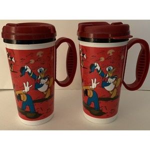 2 Disney Parks Celebrate Today Travel Mugs Cups Mickey Pluto Goofy Minnie Donald